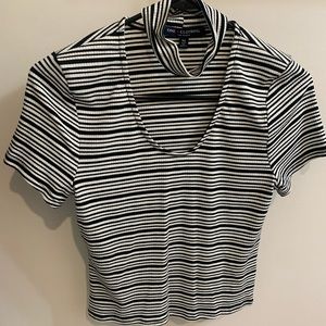 Black and white striped top